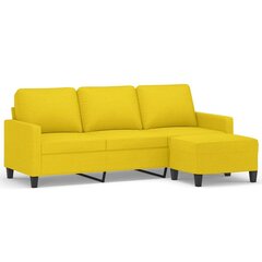Трехместный диван vidaXL, желтый цена и информация | Диваны | kaup24.ee