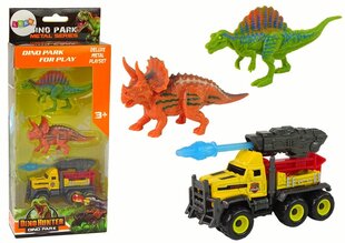 Dinosauruse figuurid ja autokomplekt, kollane hind ja info | Poiste mänguasjad | kaup24.ee
