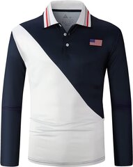 Мужская рубашка поло с длинным рукавом Igeekwell, белая/черная цена и информация | Мужские рубашки | kaup24.ee