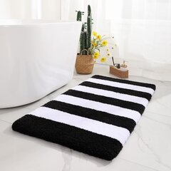 Нескользящий коврик для ванной комнаты Chakme, 61 x 120 см, черный/белый цена и информация | Аксессуары для ванной комнаты | kaup24.ee