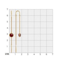 Золотые серьги, гранат, 1.38 г,  585° цена и информация | Серьги | kaup24.ee