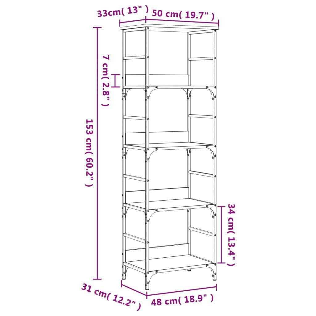 Riiul vidaXL, must hind ja info | Riiulid | kaup24.ee