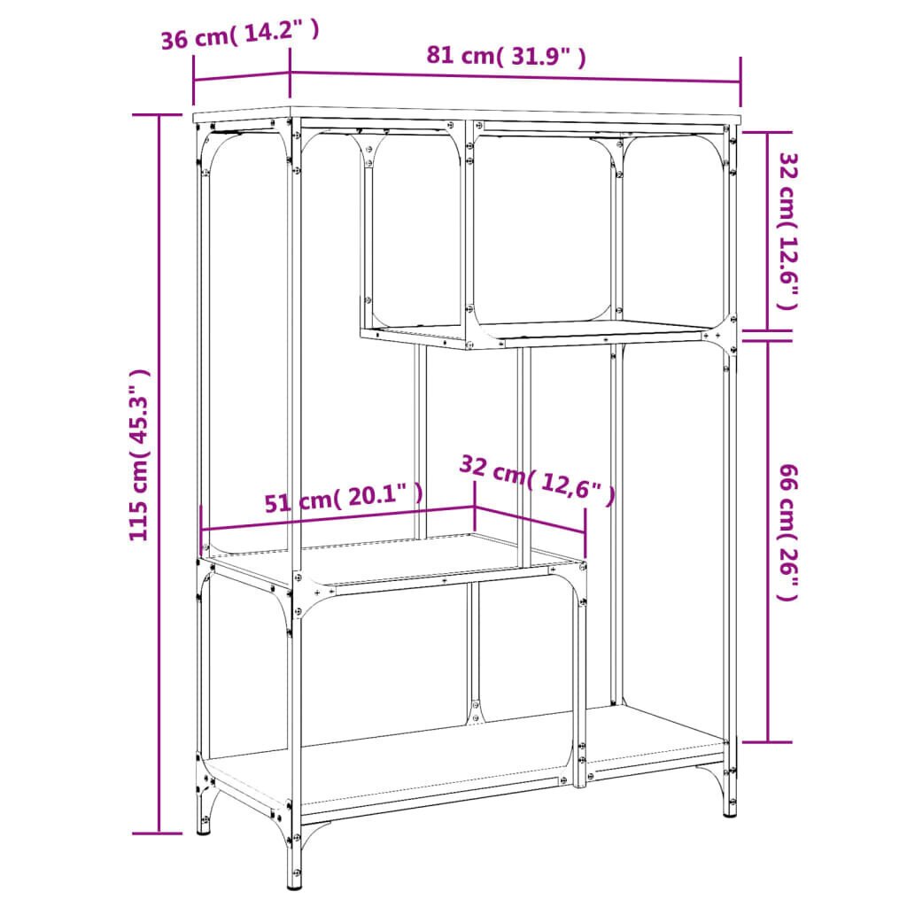 Riiul vidaXL, hall hind ja info | Riiulid | kaup24.ee