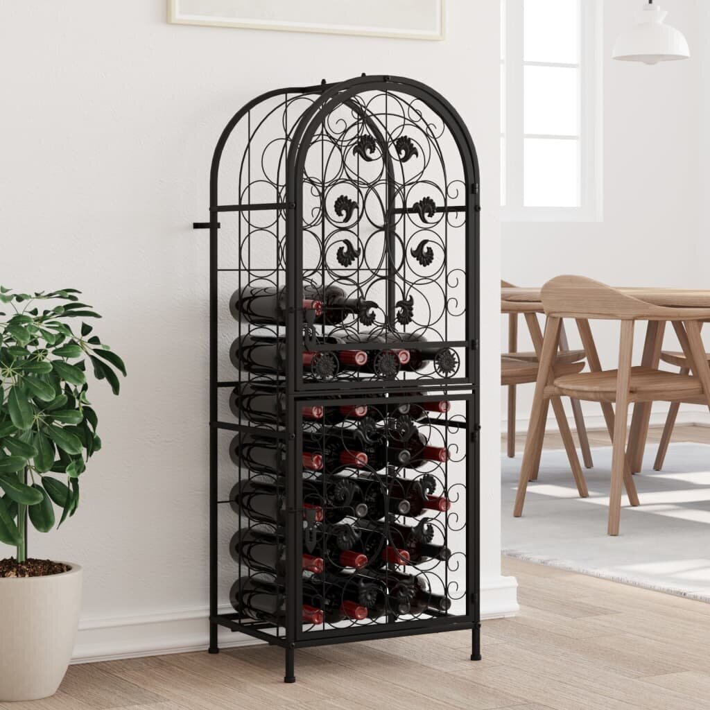 vidaXL veiniriiul 41 pudelile, must, 45 x 36 x 120 cm, sepistatud raud hind ja info | Riiulid | kaup24.ee