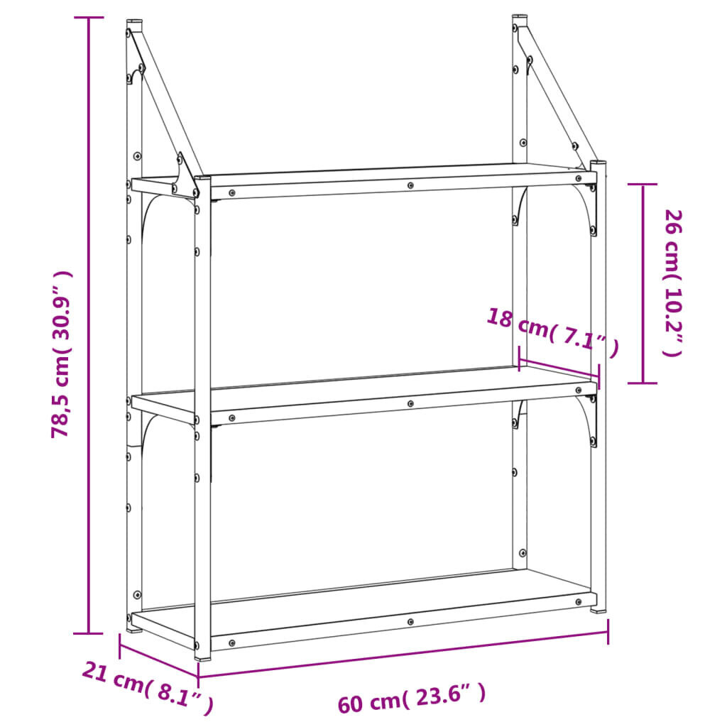 Riiul vidaXL, hall hind ja info | Riiulid | kaup24.ee