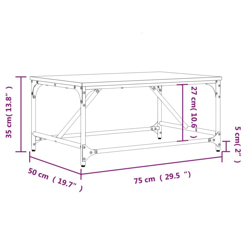 Diivanilaud vidaXL, hall hind ja info | Diivanilauad | kaup24.ee