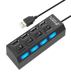 4-портовый  USB 2.0 распределитель Perf цена и информация | Адаптеры и USB-hub | kaup24.ee