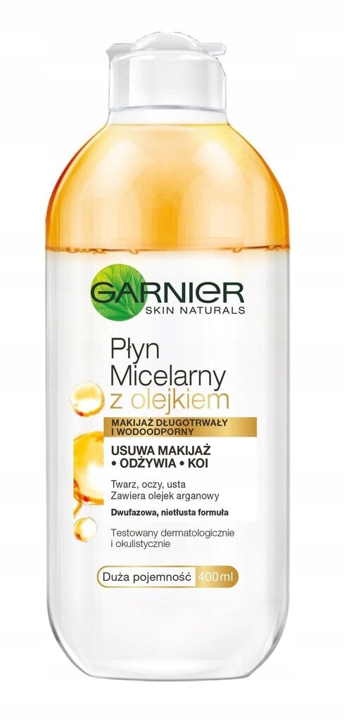 Mitsellaarveega kahefaasiline meigieemaldaja Garnier Skin Naturals 400 ml цена и информация | Näopuhastusvahendid | kaup24.ee