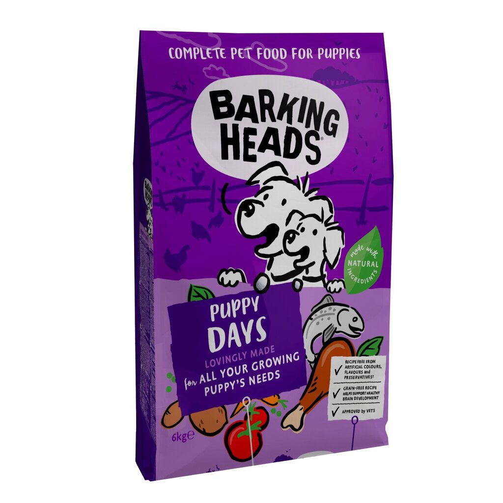 Kuivtoit koertele Barking Heads väikestest tõugudest kutsikatele Puppy Days, 6 kg цена и информация | Kuivtoit koertele | kaup24.ee