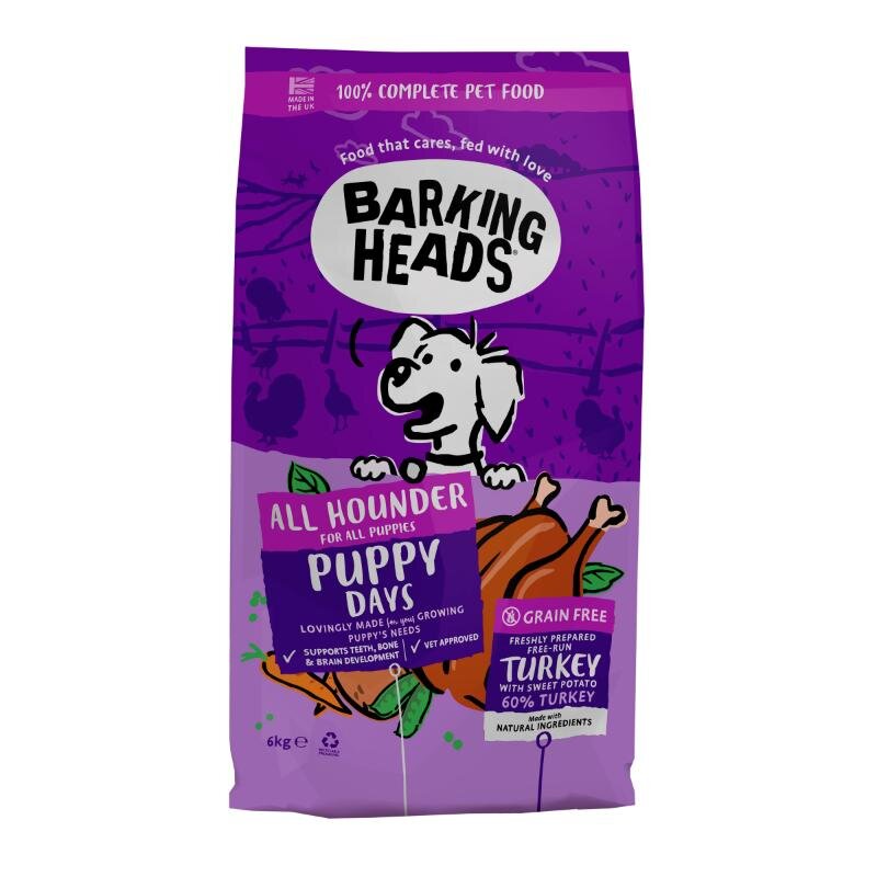 Kuivtoit koertele Barking Heads väikestest tõugudest kutsikatele Puppy Days, 6 kg цена и информация | Kuivtoit koertele | kaup24.ee