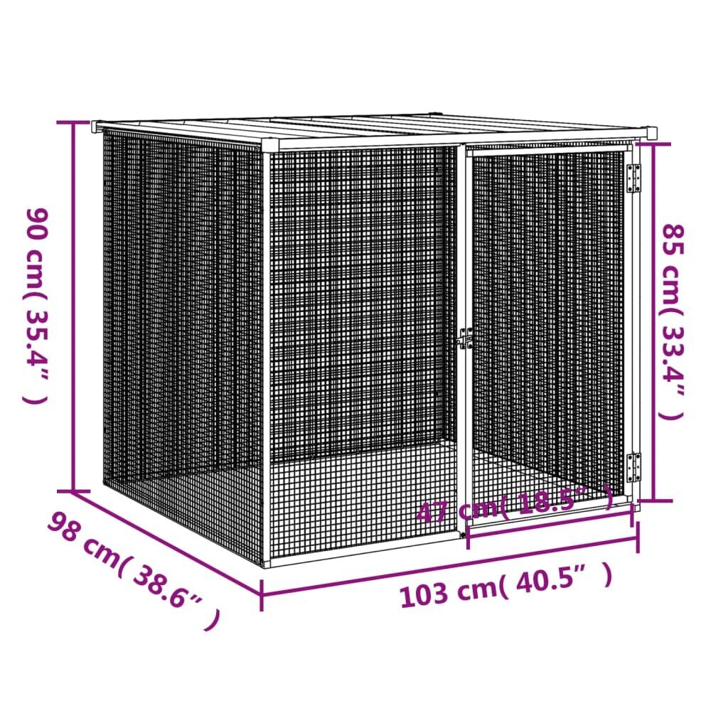 Katusega kanapuur vidaXL, 103x98x90 cm цена и информация | Pesakastid, söötjad ja puurid | kaup24.ee