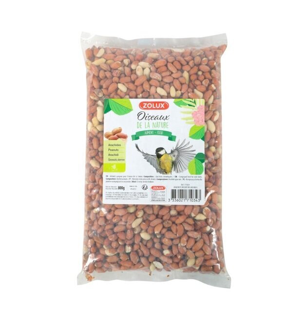 Maapähklid metslindudele Zolux, 800 g hind ja info | Eksootiliste loomade toit | kaup24.ee
