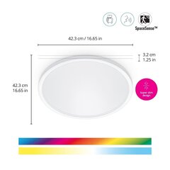 Plafoon WiZ SuperSlim, ümmargune, valge, WiFi, 22W, RGB, 2200-6500 K, 2600lm hind ja info | Laelambid | kaup24.ee