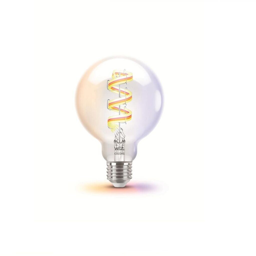 Lambipirn WiZ Smart Lamp, E27, G95, RGB, Wi-Fi, 2200-6500 K, Clear, 470 lm, 1tk цена и информация | Lambipirnid, lambid | kaup24.ee