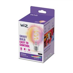 Lambipirn WiZ Smart Lamp, E27, G95, RGB, Wi-Fi, 2200-6500 K, Clear, 470 lm, 1tk цена и информация | Лампочки | kaup24.ee