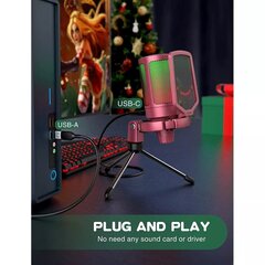 Микрофон Fifine AmpliGame A6V RGB для игр | подкасты | потоки | штатив | красный цена и информация | Микрофоны | kaup24.ee