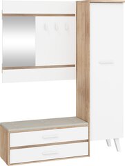 Комплект мебели для прихожей Nordis, цвет дуба/белый цена и информация | Комплекты в прихожую | kaup24.ee