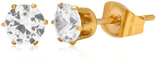 Блестящие позолоченные серьги с кристаллами Troli sTO3686 цена и информация | Серьги | kaup24.ee