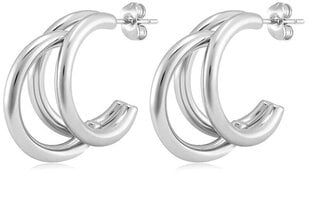 Стильные стальные серьги-кольца Troli VAAJDE201254S sTO3860 цена и информация | Серьги | kaup24.ee