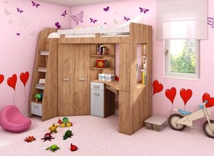 Двухъярусная кровать Antresola L, 200x80 см, коричневый/белый цена и информация | Детские кровати | kaup24.ee