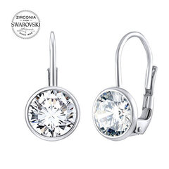 Silvego Элегантные серебряные серьги с прозрачными цирконами Swarovski SILVEGOB70607S sSL3572 цена и информация | Серьги | kaup24.ee