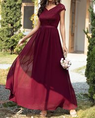 Длинное женское платье DressTells, бордовое цена и информация | Платья | kaup24.ee