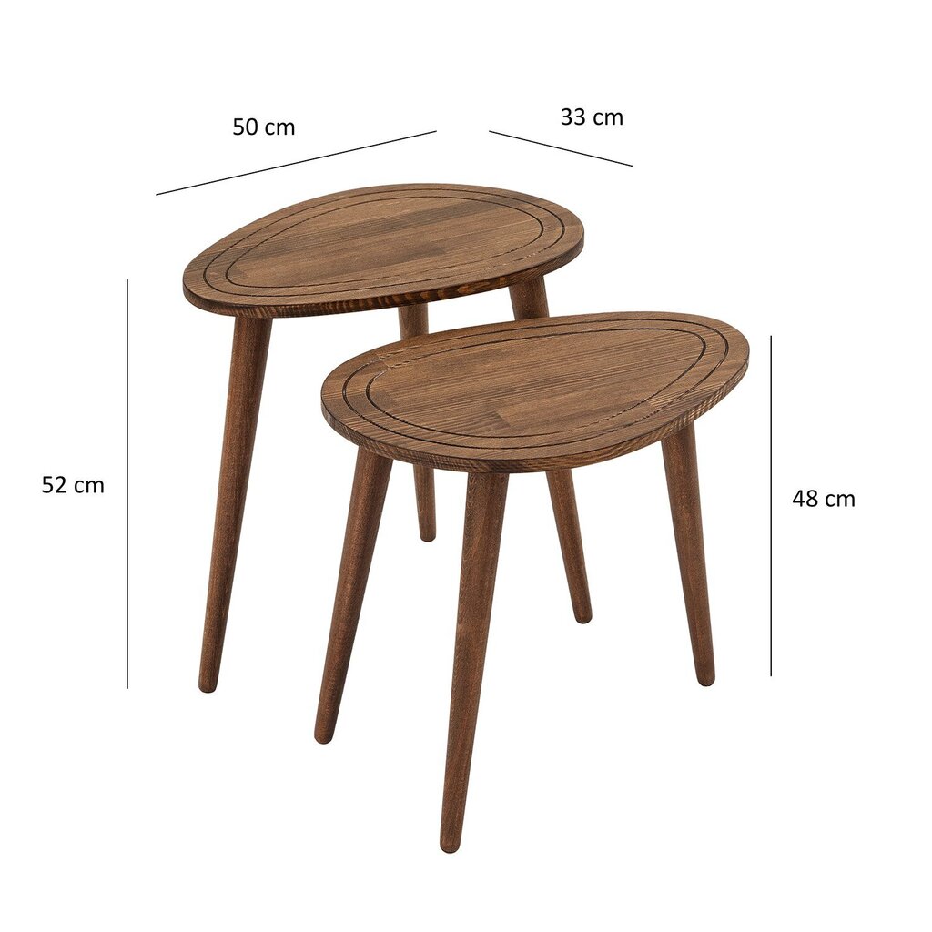 Diivanilaud Asir, 50x52x33cm, pruun hind ja info | Diivanilauad | kaup24.ee