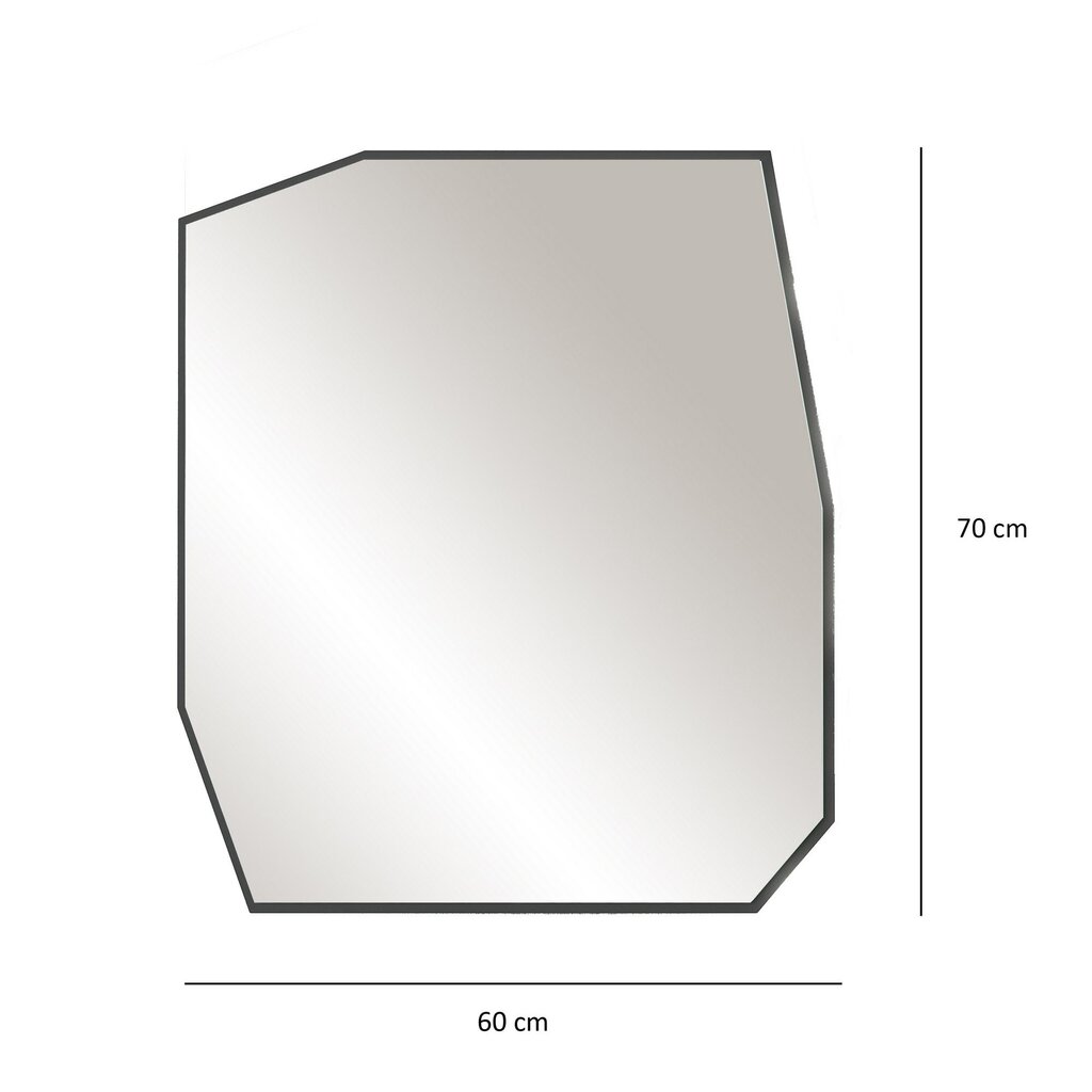 Peegel Asir, 2x60x70cm, must hind ja info | Vannitoa peeglid | kaup24.ee