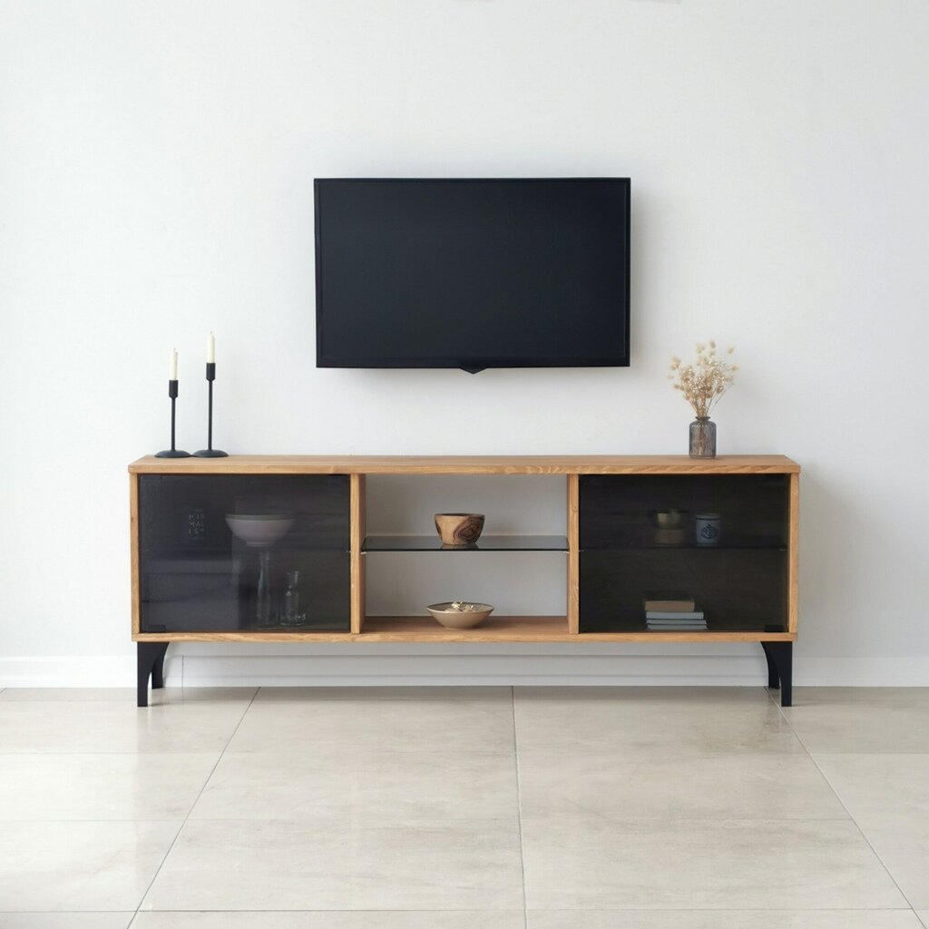 TV alus Asir, 150x40x30cm, pruun/must цена и информация | TV alused | kaup24.ee