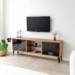 TV alus Asir, 150x40x30cm, pruun/must цена и информация | Тумбы под телевизор | kaup24.ee
