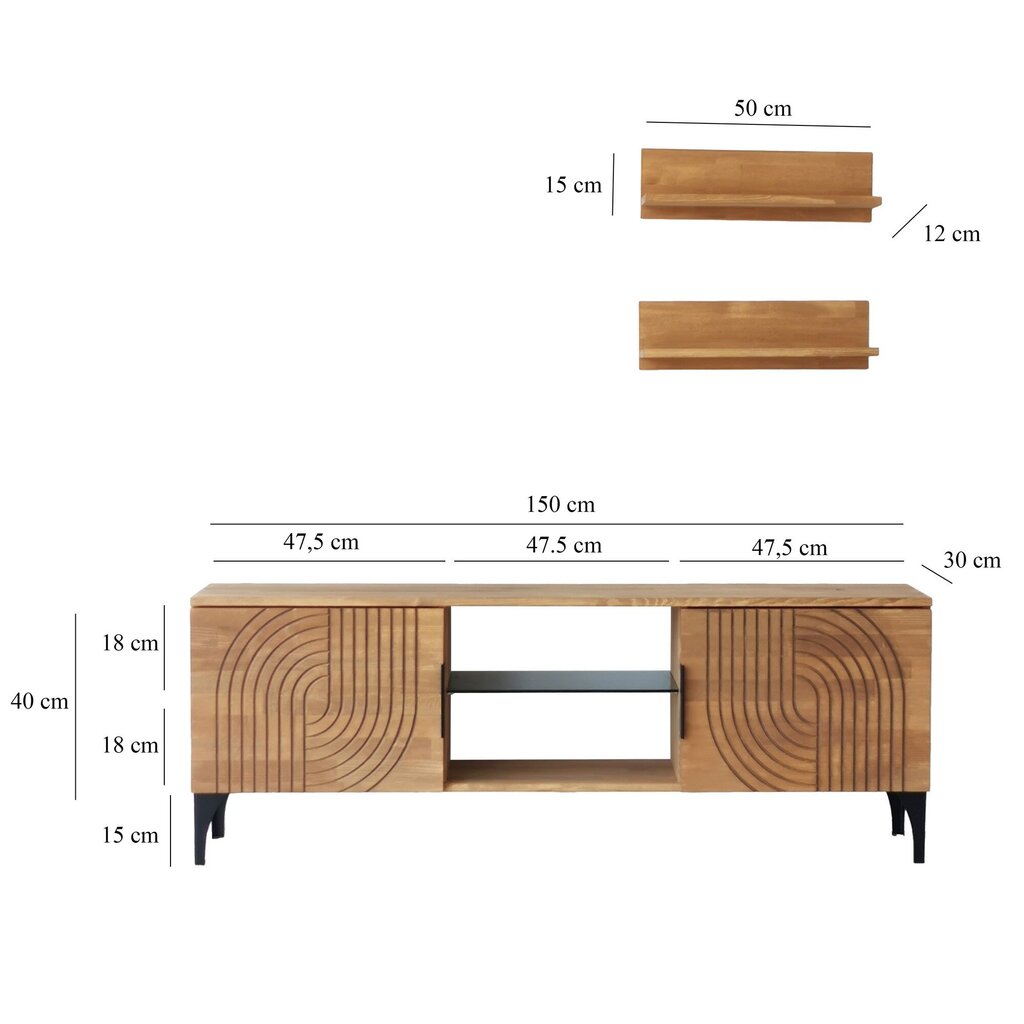 TV alus Asir, 150x40x30cm, pruun hind ja info | TV alused | kaup24.ee