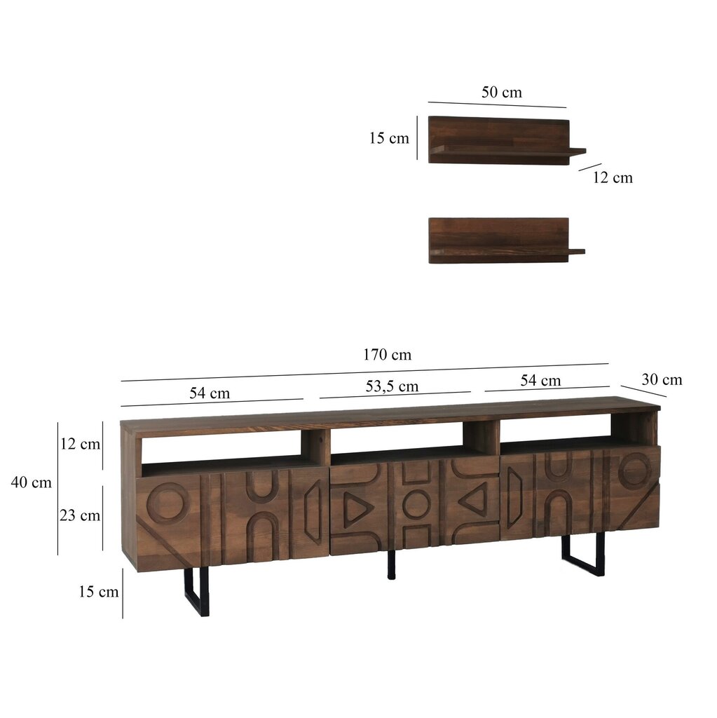 Tv alus Asir, 170x40x30cm, tumepruun hind ja info | TV alused | kaup24.ee