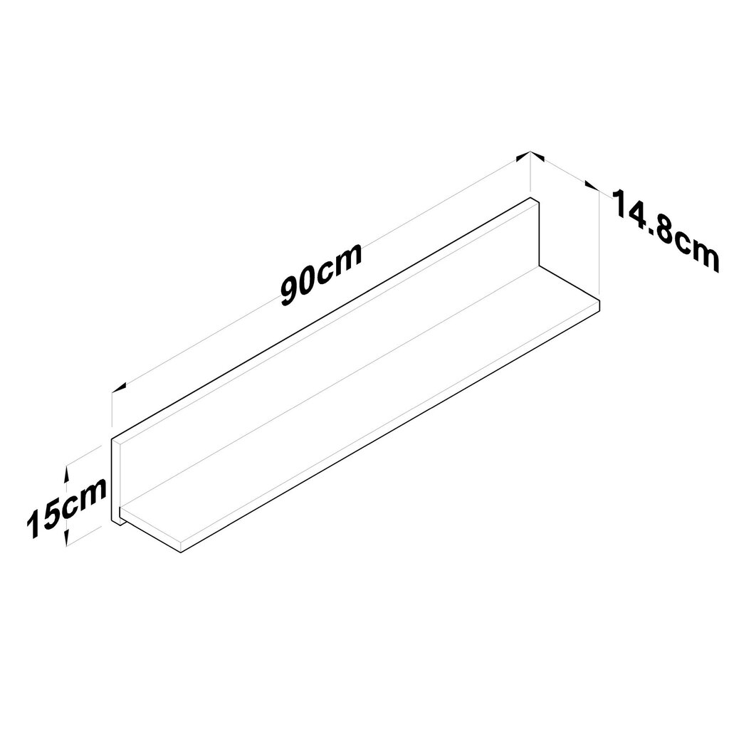 Riiul Asir, 90x15x14,8cm, beež hind ja info | Riiulid | kaup24.ee