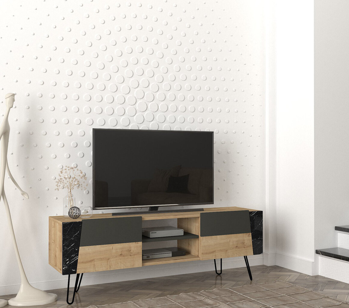 TV alus Asir, 150x52x36,8cm, pruun/must цена и информация | TV alused | kaup24.ee