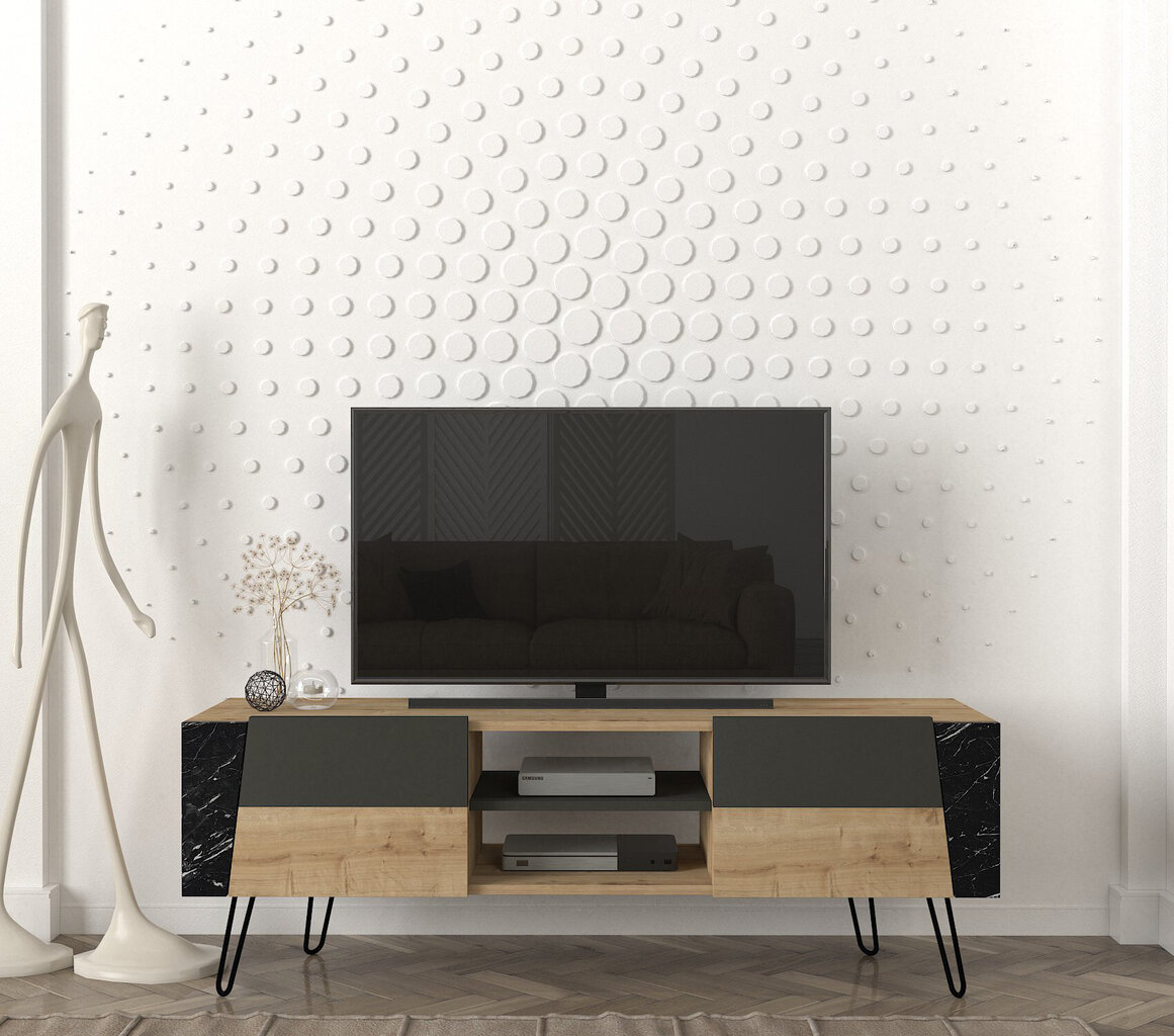 TV alus Asir, 150x52x36,8cm, pruun/must цена и информация | TV alused | kaup24.ee