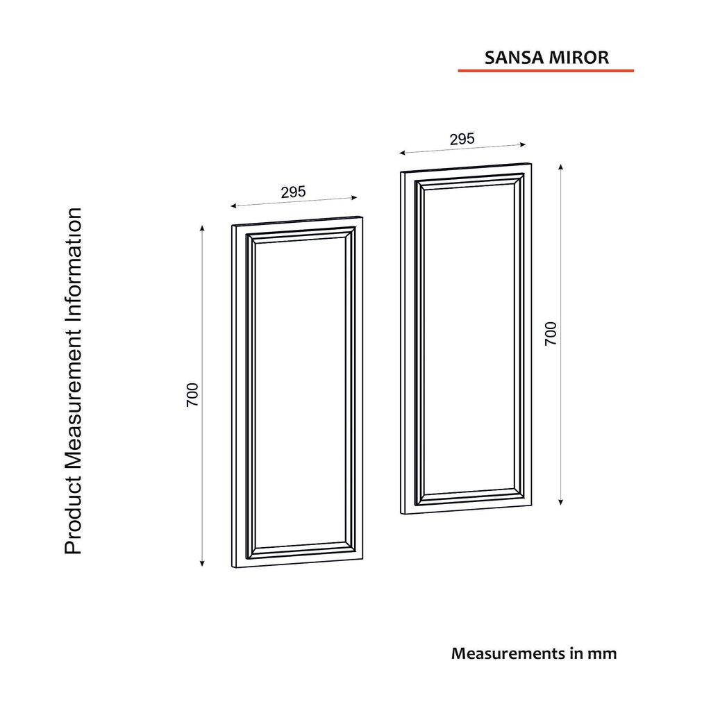 Peegel Asir, 29,5x70x1,8cm, pruun hind ja info | Vannitoa peeglid | kaup24.ee