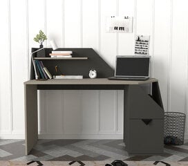 Стол Asir, 140x73,8x60см, черный/серый цена и информация | Компьютерные, письменные столы | kaup24.ee