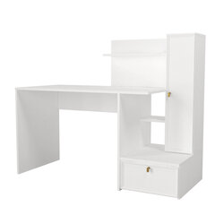 Стол Asir, 142,8x115,8x60см, белый цена и информация | Компьютерные, письменные столы | kaup24.ee
