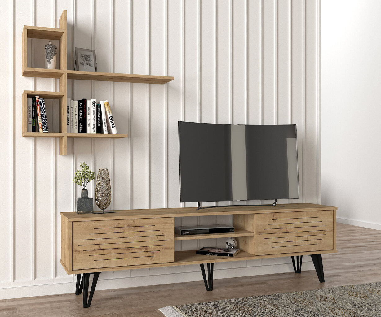 TV alus Asir, 180x51x35cm, 90x84,6x22cm, beež hind ja info | TV alused | kaup24.ee