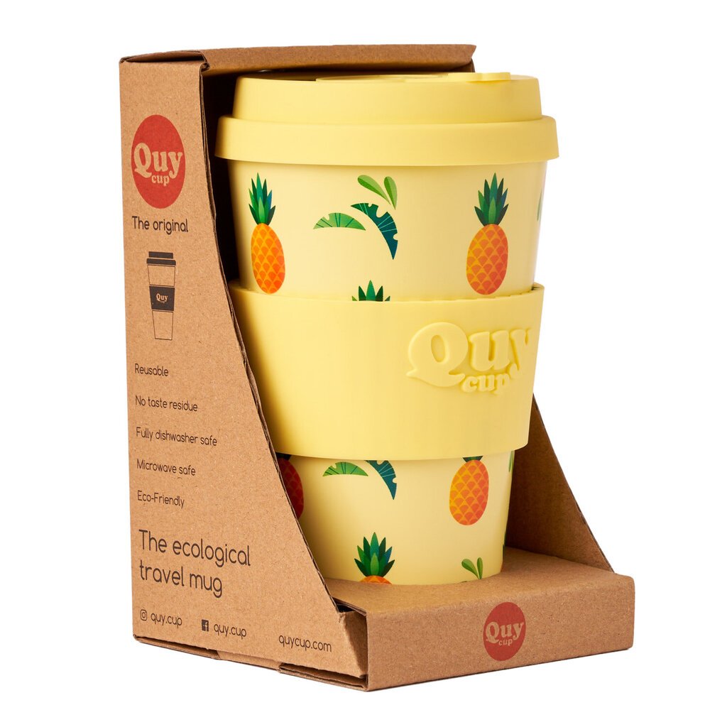 Termoskruus QuyCup RePET Ananas, 400 ml цена и информация | Termosed, termostassid | kaup24.ee