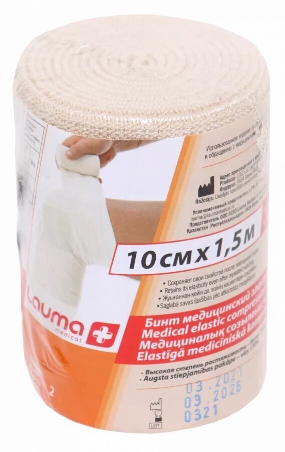 Elastne side Lauma, 100mm x 1,5m hind ja info | Liigesetoed ja -kaitsmed | kaup24.ee