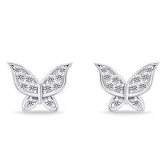 Tsirkooniga hõbekõrvarõngad naistele Brilio Silver Butterfly EA632W sBS2849 цена и информация | Серьги | kaup24.ee