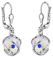 Silvego Блестящие серьги-подвески с кристаллами Swarovski® SILVEGOB31644 sSL3489 цена и информация | Серьги | kaup24.ee