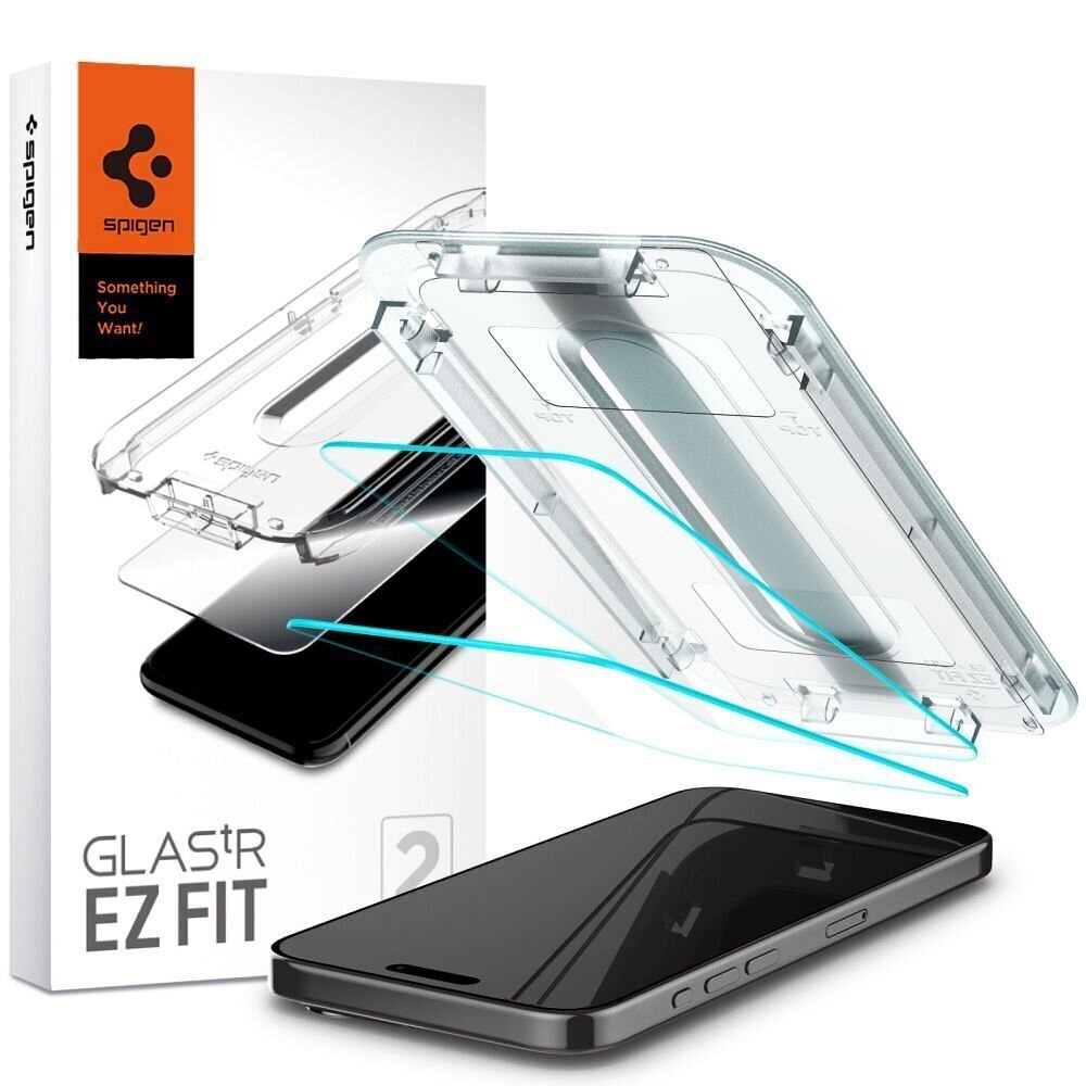 Spigen Glas.TR EZ Fit Iphone 15 Pro Max цена и информация | Ekraani kaitsekiled | kaup24.ee