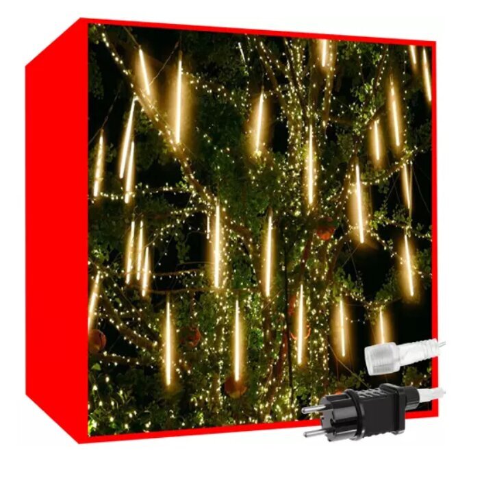 Valguskett 36 LED soe valge, 8 meteoorivarrast hind ja info | Jõulutuled | kaup24.ee