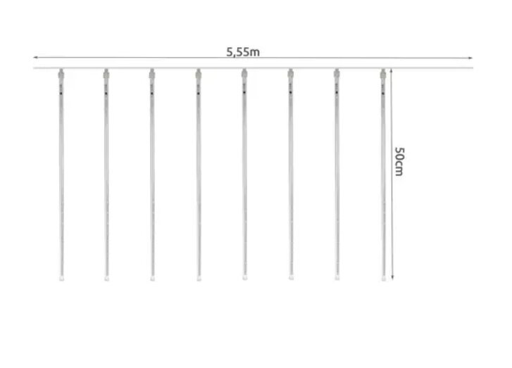 Valguskett 36 LED soe valge, 8 meteoorivarrast hind ja info | Jõulutuled | kaup24.ee