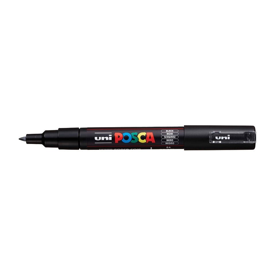 Marker UNI Posca PC-1M, must (24) цена и информация | Kirjutusvahendid | kaup24.ee