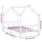 vidaXL lastevoodi raam, 90 x 200 cm, männipuit hind ja info | Lastevoodid | kaup24.ee