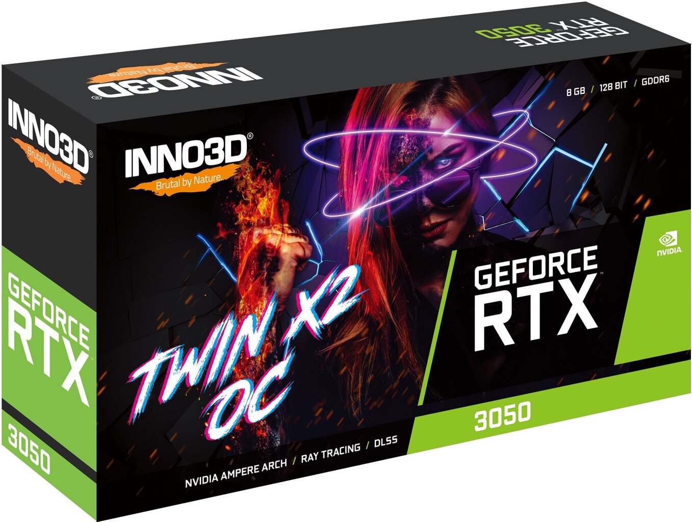 Inno3D GeForce Rtx 3050 Twin X2 Oc (N30502-08D6X-1711VA41) цена и информация | Videokaardid (GPU) | kaup24.ee