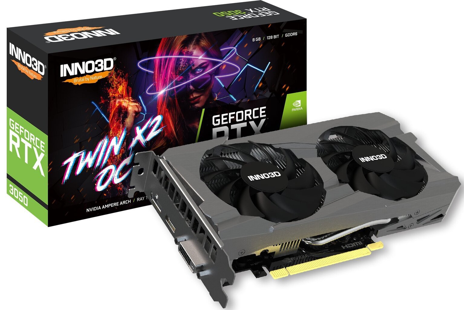 Inno3D GeForce Rtx 3050 Twin X2 Oc (N30502-08D6X-1711VA41) цена и информация | Videokaardid (GPU) | kaup24.ee